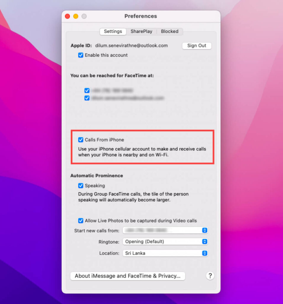 cannot see incoming video on facetime for mac